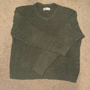 Hollister Dark Olive Green Knit Sweater